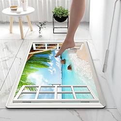 Window Scenery Bathroom Bath Mats Creative Absorbent Bathroom Rug Diatomaceous Earth Non Slip Lightinthebox