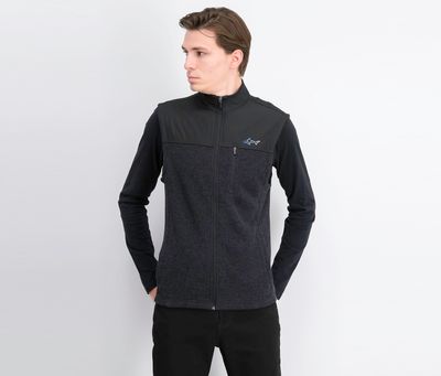 Mens Birdseye Fleece Vest Black Heather Mens Birdseye Fleece Vest Black Heather