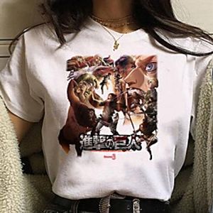 Inspired by Attack on Titan Cosplay Anime Cartoon Polyester  Cotton Blend Print Harajuku Graphic Kawaii T-shirt For Women's  Men's Lightinthebox