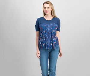 Floral-Print T-Shirt  American Navy