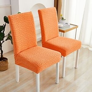 Dining Chair Cover Stretch Chair Seat Slipcover Suede Water Repellent Soft Plain Solid Color Durable Washable Furniture Protector For Dining Room Party miniinthebox