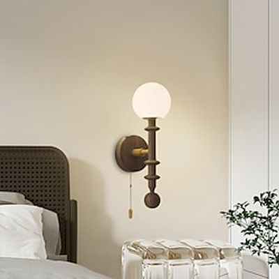 Lightinthebox LED Wall Sconce Lamp 50cm Indoor Wood Glass Wall Mount Light Lighting Fixture Indoor Wall Wash Lights for Living Room Bedroom110-240V miniinthebox