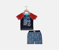 Toddlers Boys Striped 2pcs Swimwear  Navy Blue - thumbnail