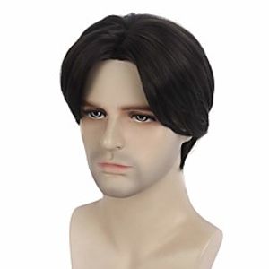 Mens Wigs Short Straight Hair Synthetic Hair in The Middle Suitable For Mens Daily Role Playing Parties And hats Black miniinthebox