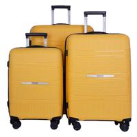 PARA JOHN 3-Piece ABS Hardside Spinner Luggage Trolley Set YELLOW