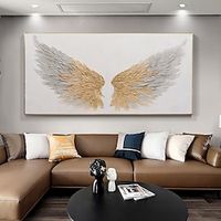 Large Textured painting Wall Art Wing Art Painting Wing Canvas Painting contemporary Angel Wing Hand painted canvas Wing Canvas art Rolled Canvas No Frame Lightinthebox