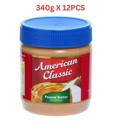 American Classic Peanut Butter Crunchy 340g Pack of 12