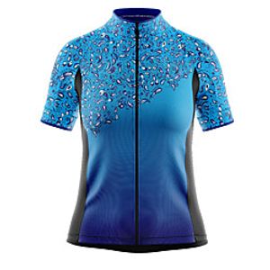 21Grams Women's Short Sleeve Cycling Jersey Summer Spandex Polyester Blue Gradient Bike Jersey Top Mountain Bike MTB Road Bike Cycling Quick Dry Moisture Wicking Breathable Sports Clothing Apparel Lightinthebox