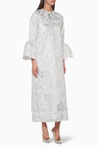 Silver Metallic Camelia Kaftan