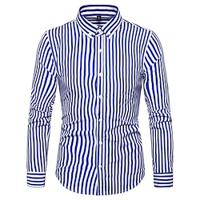 Men's Shirt Button Up Shirt Casual Shirt Summer Shirt Beach Shirt Black White Navy Blue Royal Blue Red White Long Sleeve Stripes Lapel Hawaiian Holiday Button-Down Clothing Apparel Fashion Casual Lightinthebox