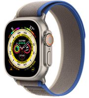 Apple Watch Ultra (GPS + Cellular), 49mm Titanium Case with Blue/Gray Trail Loop, S/M