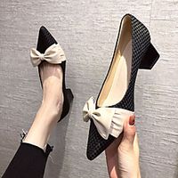 Women's Heels Pumps PU Solid Colored Dark Grey Black Blue miniinthebox - thumbnail