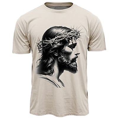Graphic Jesus Daily Designer Retro Vintage Men's 3D Print T shirt Tee Sports Outdoor Holiday Going out Easter T shirt Pink Sky Blue Khaki Short Sleeve Crew Neck Shirt Spring Summer Clothing Apparel Lightinthebox Graphic Jesus Daily Designer Retro Vintage Men's 3D Print T shirt Tee Sports Outdoor Holiday Going out Easter T shirt Pink Sky Blue Khaki Short Sleeve Crew Neck Shirt Spring Summer Clothing Apparel Lightinthebox