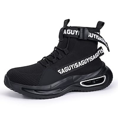 Men's Sneakers Safety Shoe Boots Safety Shoes Work Sneakers Safety Shoes Outdoor Office  Career Tissage Volant Breathable Comfortable Lace-up Black Spring Fall Lightinthebox