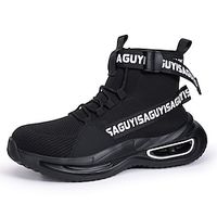 Men's Sneakers Safety Shoe Boots Safety Shoes Work Sneakers Safety Shoes Outdoor Office  Career Tissage Volant Breathable Comfortable Lace-up Black Spring Fall Lightinthebox - thumbnail