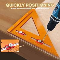 2-in-1 Rafter Square,Creative Punching Positioning Triangle Ruler,Adjustable Multifunction Positioning Angle Ruler Suitable for Carpenter,Home Lightinthebox