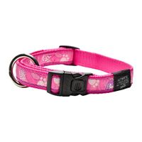 Dog Rogz Pink Paw Collar Large