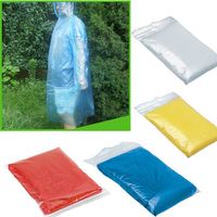 Disposable Plastic Raincoat Travel Camping Rainwear Adult Emergency Waterproof Hood Poncho