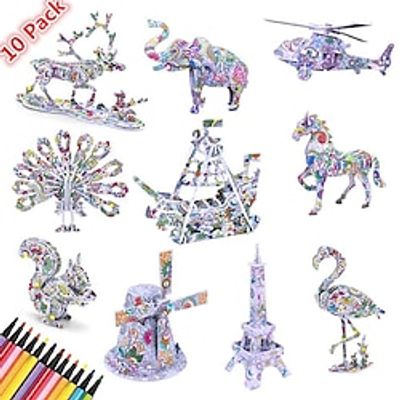 Children's Creative 3D Puzzle DIY Colored Handmade Puzzle Toy Birthday Gift for Boys and Girls Lightinthebox