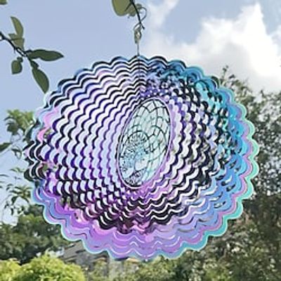 1pc 3D Hanging Wind Spinner Outdoor Decor For 3D Garden Wind Chimes Metal Yard Spinners 3D Stainless Steel Spinner Gifts Tree Of Life 3D Spinner With 360° Rotating Hook Lightinthebox