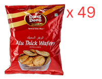 Ding Dong Alu Thick Wafers Potato Chips 100Gm Pack Of 49 (UAE Delivery Only)