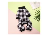 Pets Club Check Pattern Soft Jumpsuit Sleepwear For Dogs Black & White - XL