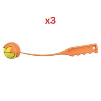 Trixie Ball Catapult With Plastic Handle Dog Toy - Orange 30Cm (Pack Of 3)
