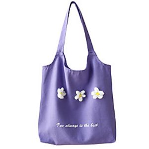 Women's Unisex Bags Canvas Canvas Bag Creamy-white Light Purple Red Lightinthebox