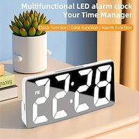 Latest Digital Clock LED Alarm Clock For Bedroom Electronic Desktop Clock With Temperature Display Adjustable Brightness 1224 Hours Hour Clock For Bedroom Lightinthebox - thumbnail