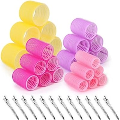 Jumbo Size Self Grip Hair Rollers Set , Self Gripping Curler Drum For Long, Medium, Short, Thick, Thin Hair, Bangs, Plastic Curler Lightinthebox