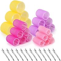Jumbo Size Self Grip Hair Rollers Set , Self Gripping Curler Drum For Long, Medium, Short, Thick, Thin Hair, Bangs, Plastic Curler Lightinthebox - thumbnail