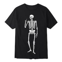 Inspired by Halloween Skeleton  Skull T-shirt Cartoon Manga Anime Classic Street Style T-shirt For Men's Women's Unisex Adults' 3D Print 100% Polyester Lightinthebox - thumbnail