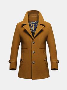 Mens Fashion Casual Mid-long thicken Trench Coat