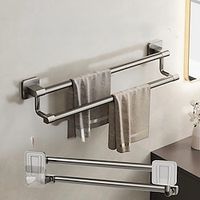 1pc Double Rod Towel Bar, Shower Towel Rack For Bathroom, Wall Mounted Towel Holder, Bathroom Slippers rack, Suitable For Towel Slippers And Other Storage Lightinthebox - thumbnail