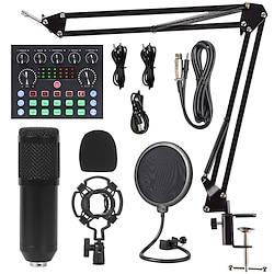 Complete Podcast Studio Bundle BM800 Condenser Mic V8s Audio Interface Flexible Power Options Superior Volume Control Lightinthebox