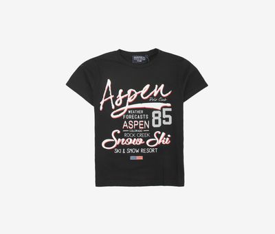Boys Snow Ski T-shirt Balck Boys Snow Ski T-shirt Balck