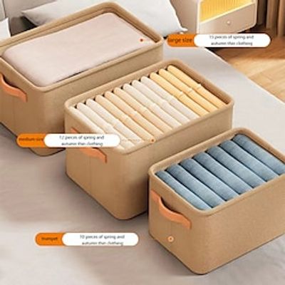2pcs Clothing Storage Box Household Clothing Sorting Box Wardrobe Storage Box Leather Rectangular Large Thickened Miscellaneous Box Box Lightinthebox