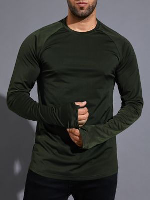 Men Casual Sporty Solid Color Super Soft T-Shirt
