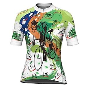 21Grams Women's Short Sleeve Cycling Jersey Green Bike Top Mountain Bike MTB Road Bike Cycling Spandex Polyester Breathable Quick Dry Moisture Wicking Sports Clothing Apparel  Athleisure Lightinthebox