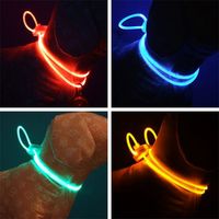 Dog LED Adjustable Personalised Collar Polyester Pet Light-up Flashing Glow Safety