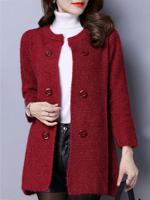 Casual Solid Long Sleeve Knit Cardigan