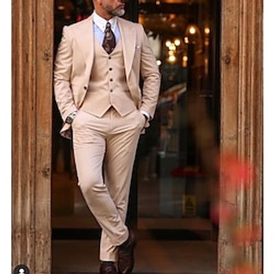 Black Champagne Sky Blue Men's Wedding Party Suits Solid Colored 3 Piece Daily Business Plus Size Single Breasted Two-buttons 2023 miniinthebox Black Champagne Sky Blue Men's Wedding Party Suits Solid Colored 3 Piece Daily Business Plus Size Single Breasted Two-buttons 2023 miniinthebox
