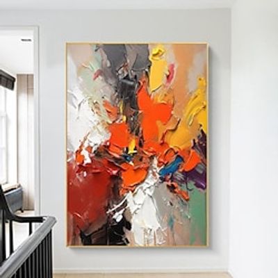 Abstract Painting On Canvas Handpainted Oil Painting Abstract Red Painting Textured Fine Art Acrylic Contemporary Wall Art for Living Room (No Frame) Lightinthebox