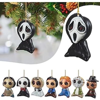 Halloween Skeleton Pendant Ghost Festival Ghost Faceless Doll Christmas Decoration Acrylic Flat Pendant Lightinthebox