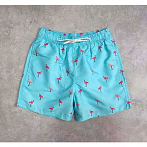 Men's Casual / Sporty Outdoor 5.5 Inch Inseam Short Sports Daily Beach Shorts Pants Flamingo Short Drawstring Elastic Drawstring Design Blue miniinthebox