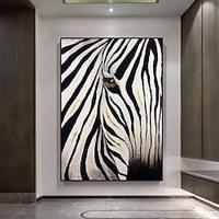 Handmade Oil Painting Canvas Wall Art Decoration Modern Animal Zebra for Home Decor Rolled Frameless Unstretched Painting Lightinthebox