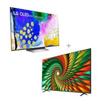 LG 77" G2 Series OLED 4K Smart TV with LG 75" Nano77 Series NanoCell 4K Smart TV