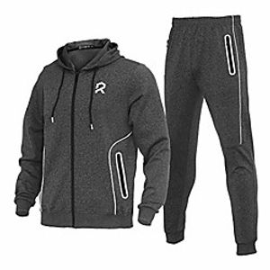 men's tracksuit set 2 pieces long sleeve athletic zipper hoodie sweatsuit for running gym Lightinthebox