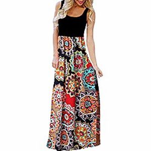 gibobby maxi dresses for women summer women sleeveless deep v neck loose plain long maxi casual dress orange Lightinthebox