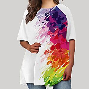 Women's Plus Size Dresses T Shirt Dress Tee Dress Short Mini Dress Half Sleeve Print Graphic Print Basic Spring  Summer White Black XL XXL 3XL 4XL 5XL  Going out Lightinthebox